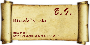 Bicsák Ida névjegykártya