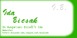 ida bicsak business card